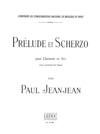 JEANJEAN PRELUDE ET SCHERZO CLARINETTE SIB ET PIANO