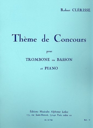 Thme de concours pour trombone (basson) et piano