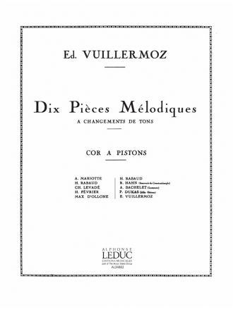 VUILLERMOZ 10 PIECES MELODIQUES A CHANGT DE TONS COR