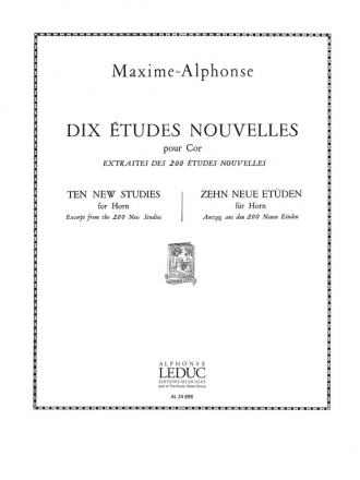 MAXIME-ALPHONSE 10 ETUDES NOUVELLES (EXTRAITES DES 200 ETUDES NOUVELLES) COR