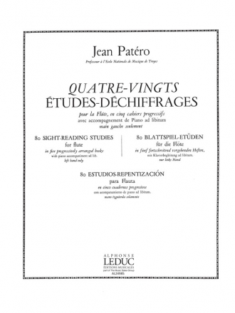 PATERO 80 ETUDES DE DECHIFFRAGES POUR FLUTE VOLUME 3 ACCOMPAGNEMENT DE PIANO