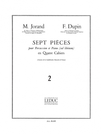 JORAND/DUPIN 7 PIECES VOL.2 (TARASTATA-DANSE) PERCUSSION ET PIANO