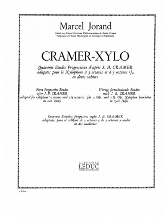 JORAND 40 ETUDES D'APRES CRAMER VOLUME 2 XYLOPHONE