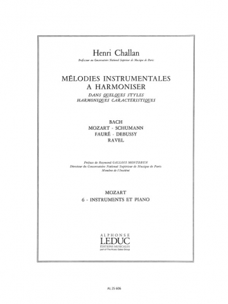 Mlodies instrumentales  Harmoniser vol.6 Mozart pour instruments et piano