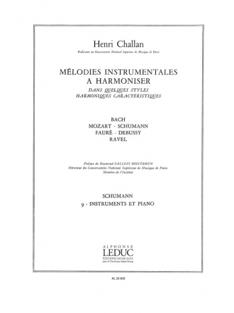 Mlodies instrumentales  harmoniser vol.9 Schumann - Instruments et piano