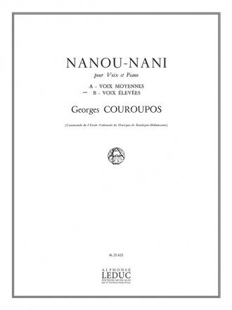 COUROUPOS NANOU-NANI VOLUME B:VOIX ELEVEES ET PIANO