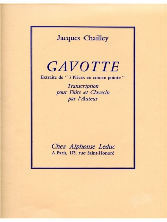 CHAILLEY J. GAVOTTE FLUTE ET CLAVECIN