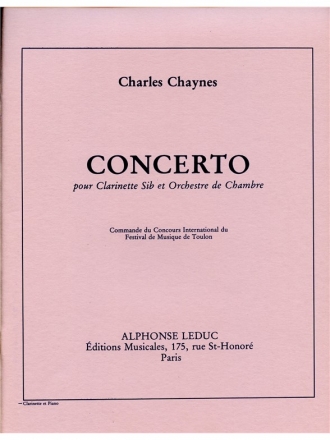 CHAYNES CONCERTO(CLAR. ET ORCHESTRE) CLARINETTE ET PIANO