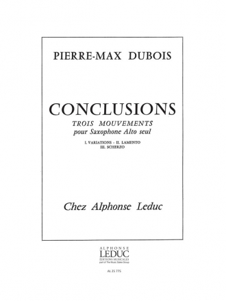 DUBOIS P.M. CONCLUSIONS SAXOPHONE MIB SEUL