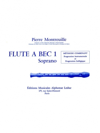 MONTREUILLE FLUTE A BEC SOPRANO 1 LIVRE DE L'ELEVE