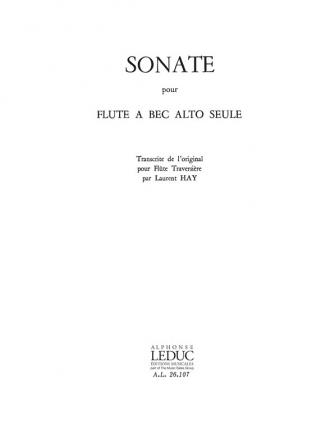 Sonate pour flute a bec alto