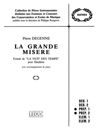 DEGENNE GRANDE MISERE HAUTBOIS ET PIANO (COLLECTION ROUGERON)