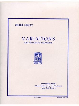 MERLET VARIATIONS OP32 QUATUOR DE SAXOPHONES PARTITION