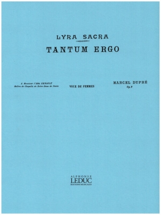 Tantum Ergo op.9 pour voix de femmes a cappella partition vocale