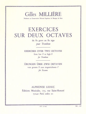 MILLIERE EXERCICES SUR 2 OCTAVES (DU FA GRAVE AU FA AIGU) TROMBONE