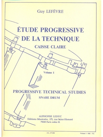 LEFEVRE ETUDE PROGRESSIVE DE LA TECHNIQUE/VOLUME 1/CAISSE CLAIRE