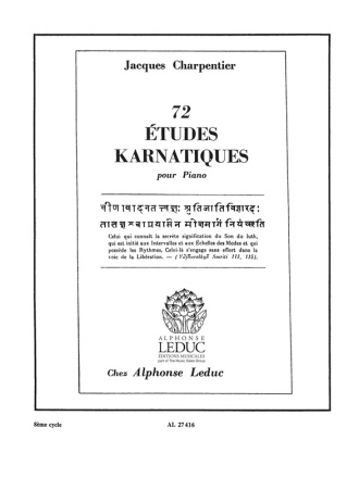 CHARPENTIER J. 72 ETUDES KARNATIQUES CYCLE 08/PIANO