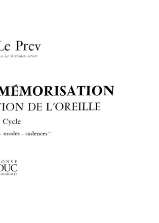 LE PREV EXERCICES DE MEMORISATION POUR FORMATION DE L'OREILLE/PREP.A ELEM/2EME CYCLE