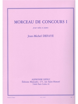 DEFAYE J.M. MORCEAU DE CONCOURS I TUBA ET PIANO