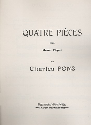 4 Pieces pour orgue