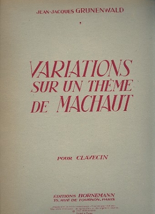 Variations sur un thme de Machaut pour clavecin