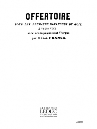FRANCK DOMINE DEUS IN SIMPLICITATE (OFFERTOIRE POUR LES 1ER DIM)/3 VOIX(STB)/A/ACCT