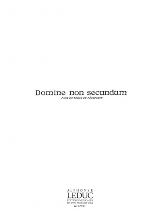 FRANCK/STECK DOMINE NON SECUNDUM(OFFERTOIRE POUR LE CAREME)/4 VOIX(HOMMES)SANS ACCOMPAGNEMENT