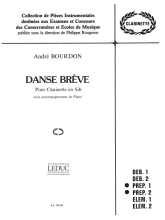 BOURDON A. DANSE BREVE CLARINETTE ET PIANO (COLLECTION ROUGERON)