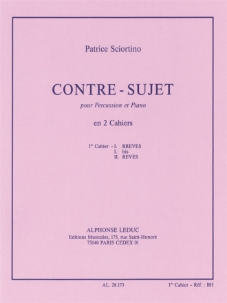 SCIORTINO CONTRE-SUJET PERCUSSION ET PIANO