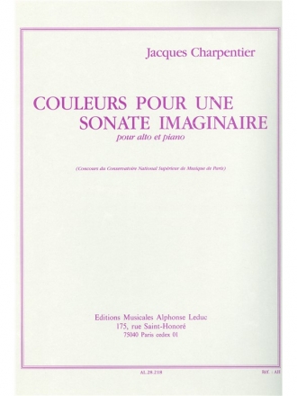 CHARPENTIER COULEURS POUR UNE SONATE IMAGINAIRE/ALTO ET PIANO