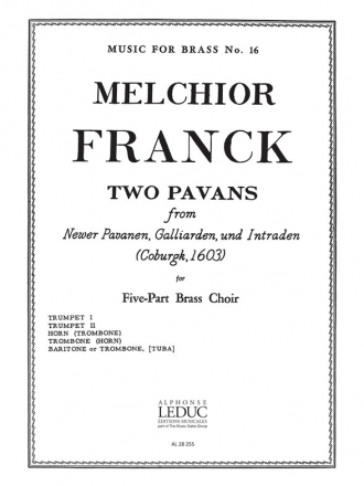 FRANCK M. 2 PAVANS BRASS QUINTET/SCORE AND PARTS(PTION/PTIES)MFB016