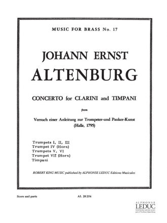 ALTENBURG/KING CONCERTO(CLARINI AND TIMPANI) 7 TRUMPETS/SCORE AND PARTS(PTION/PTIES)