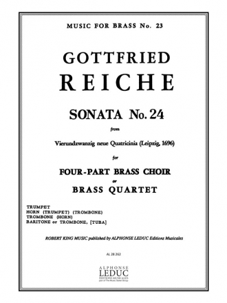 REICHE/KING SONATA N024 BRASS QUARTET/SCORE AND PARTS(PTION/PTIES)MFB023