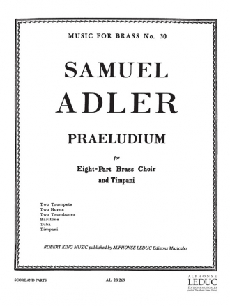 ADLER PRAELUDIUM BRASS OCTET/TIMPANI/SCORE/PARTS(PTION/PTIES)MFB030