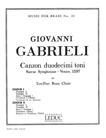 GABRIELI/KING CANZON DUODECIMI TONI 2 BRASS ENSEMBLES/SCORE/PARTS(PTION/PTIES)MFB034