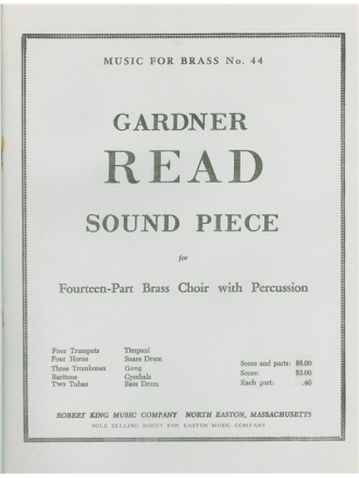 READ SOUND PIECE BRASS ENSEMBLE/SCORE AND PARTS(PTION/PTIES)MFB044