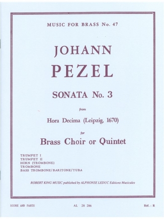 PEZEL/KING SONATA N03(HORA DECIMA) BRASS QUINTET/SCORE AND PARTS(PTION/PTIES)MFB047