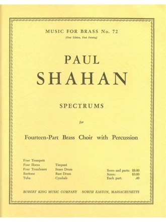 SHAHAN SPECTRUMS BRASS ENSEMBLE/PERC/SCORE/PARTS(PTION/PTIES)MFB072