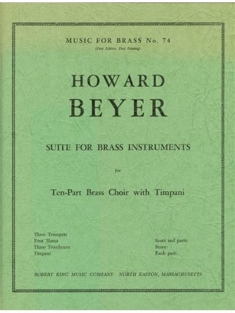 BEYER SUITE BRASS ENSEMBLE/TIMPANI/SC/PARTS(PTION/PTIES)MFB074