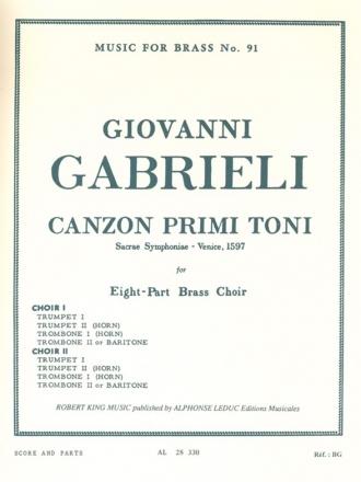 GABRIELI/KING CANZON PRIMI TONI BRASS OCTET/SCORE AND PARTS(PTION/PTIES)MFB091