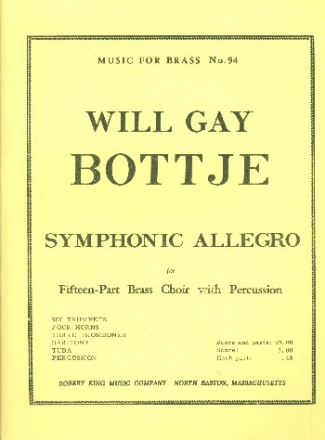 Symphonic Allegro for 15-part brass choir and percussion score and parts