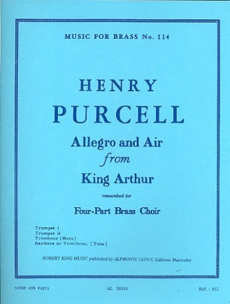 Allegro and Air from King Arthur for 2 trumpets, trombone (horn) and baritone (trombone, tuba) score and parts