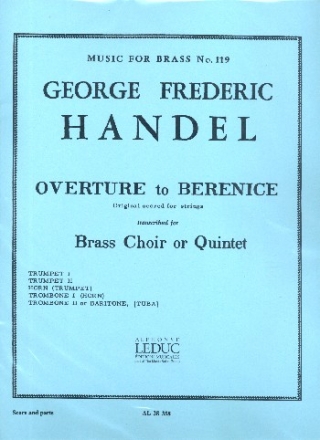 Ouverture to Bernice for 5 brass instruments score and parts