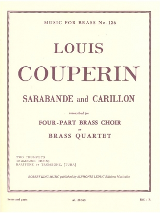 COUPERIN L./KING SARABANDE AND CARILLON BRASS QUARTET/SCORE AND PARTS(PTION/PTIES)MFB126