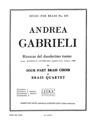 GABRIELI/KING RICERCAR DEL DUODECIMO TUONO BRASS QUARTET/SCORE AND PARTS(PTION/PTIES)MFB155