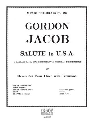 JACOB SALUTE TO USA BRASS ENSEMBLE/TIMPANI/SC/PARTS(PTION/PTIES)MFB158