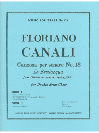 CANALI/KING CANZONA PER SONARE N018 BRASS ENSEMBLE/SCORE AND PARTS(PTION/PTIES)MFB174