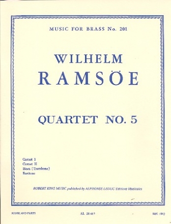 Quartet no.5 for 2 cornets, horn (trombone) and baritone score and parts