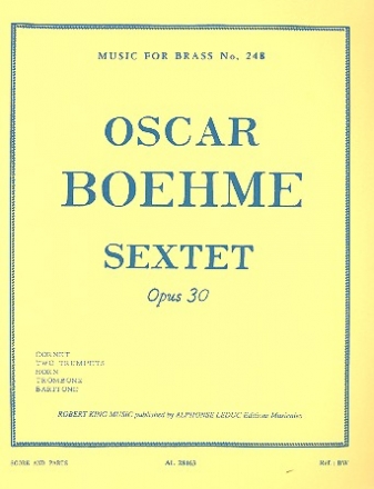 Sextet op.30 for cornet, 2 trumpets, horn, trombone and baritone score and parts