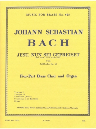 BACH J.S./KING JESU NUN SEI GEPREISET BRASS QUARTET/SCORE AND PARTS(PTION/PTIES)MFB405